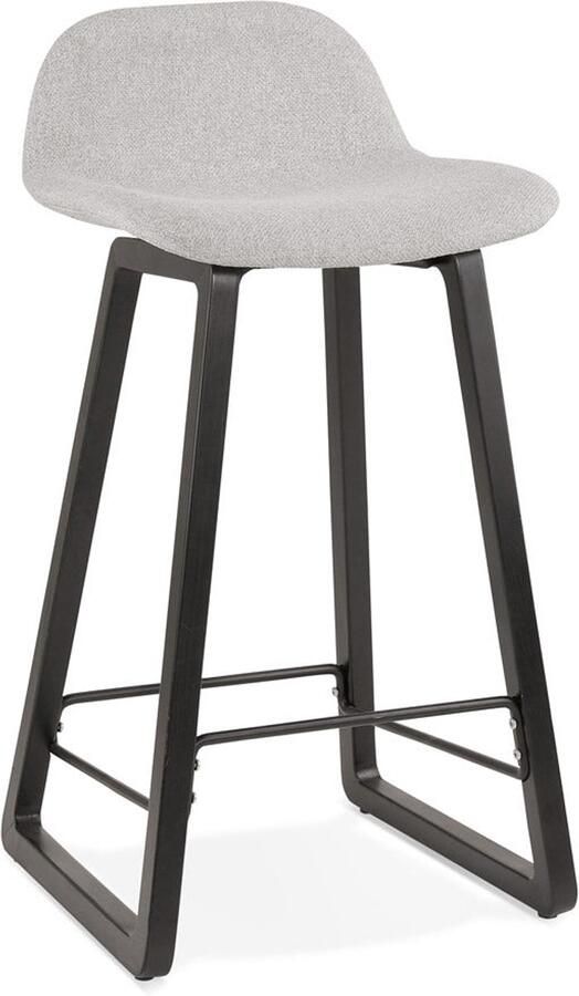 Scandinavische Halfhoge Snackkruk Comfortabele Kruk Zwart Beukenhouten Poten