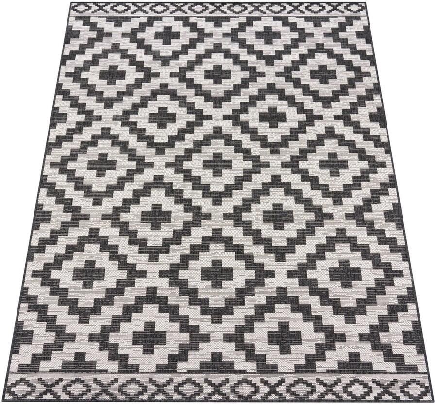 Scandinavische stijl Outdoor Rug Modern Diamond Patroon Duurzaam en zacht flatweave