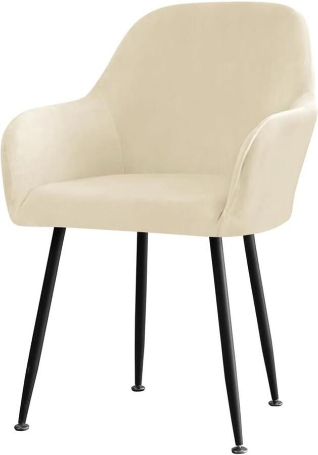 Scandinavische stoelhoezen voor eetkamerstoelen Stretch hoezen voor armleuningen Set van 1 2 4 6 Beige