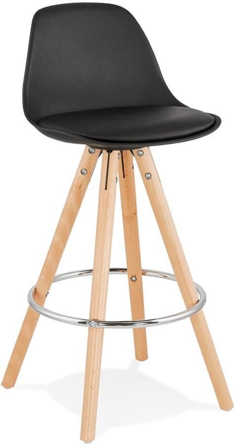 Scandinavische Zwarte MINI Snackkruk Halflange Barkruk Comfortabele Gewatteerde Zitting