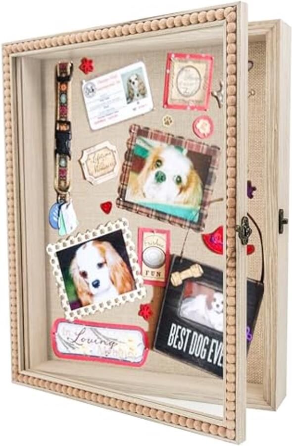 Schaduwdoos Bruin 11x14 met Scharnier Vitrine voor Herinneringen en Fotolijsten