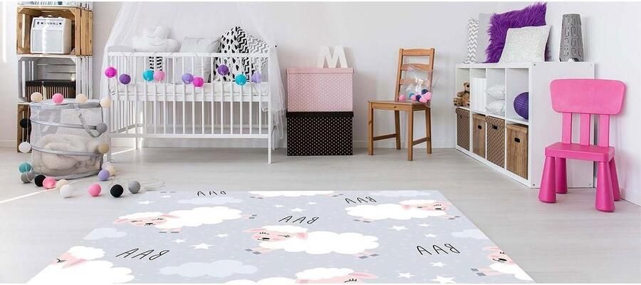 Schapenvacht pvc-tapijt kinderen 95 cm x 120 cm vinylvloer volwassenen