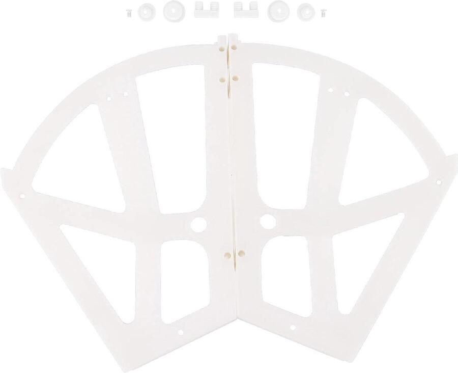 Allecto Plus Schoenenkast Kunststof Twee Lagen Plank Rek Wit Scharnier Accessoire voor Thuis. Opbergrek met Scharnieren. Bevestiging voor Schoenen