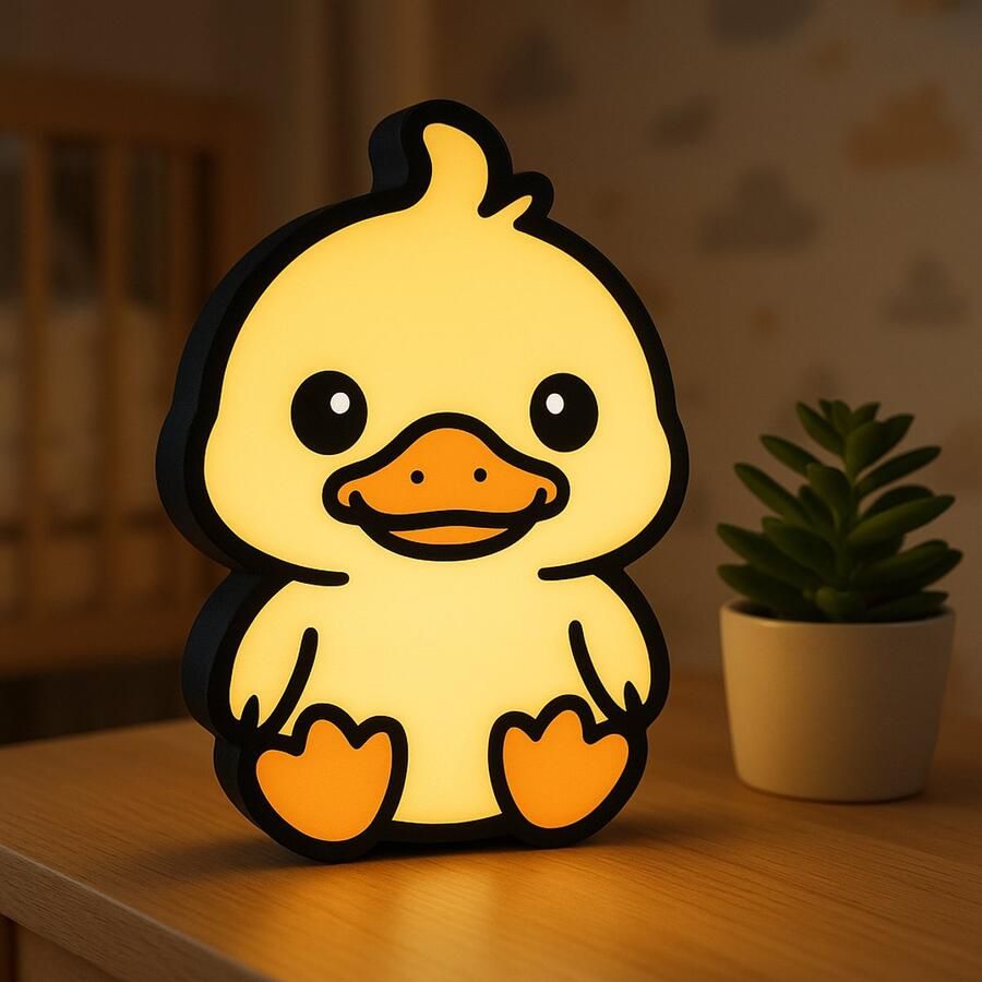 Schattig Eend Nachtlampje – 3D Cartoon Dieren Lightbox met USB – Kinderkamer Verlichting – Sfeervolle Led Lamp – Origineel Cadeau Idee Leeslampje Kinderen Cadeau Jongen Meisje of Baby Muur Decoratie Kunst Kinderkamer Babykamer Origineel