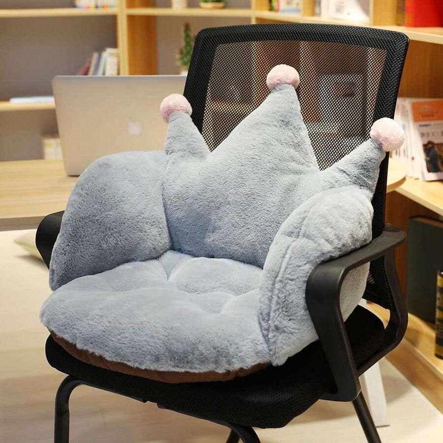 Schattig kattenpoot stoelkussen pluche comfort zitkussen voor thuis Tatami vloerkussen op bed of kantoor kroon grijs