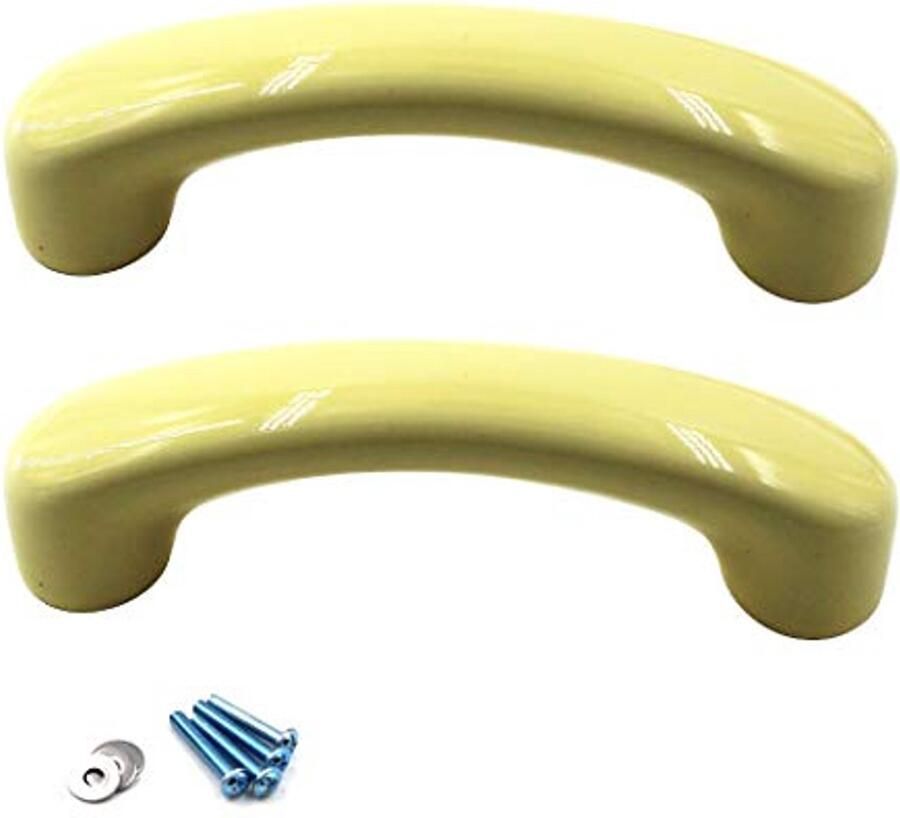 Schattige Keramische Knapper voor Kastdeuren 2 Stuks Geel