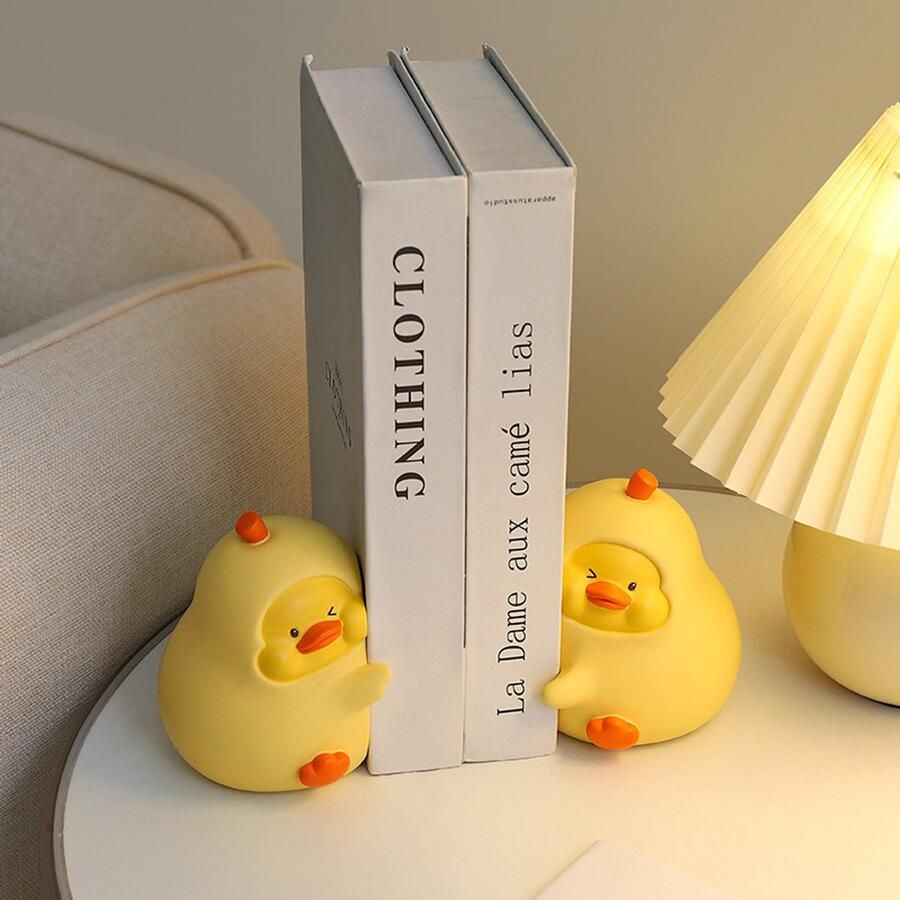 Schattige knuffel eend boekenplank van hars uniek schattig boekensteun geschikt voor thuis slaapkamer bureau boekenplankdecoratie