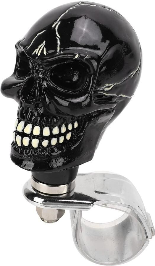Schedel Vorm Stuurwiel Knop 3 cm Diameter Hars Handvat Zelfmoord Knop voor Auto's Vrachtwagens Tractoren Boten zwart Stuur