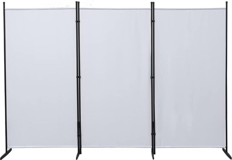 Scheidingswand 3 panelen Opvouwbare Ruimteverdeler voor Slaapkamer en Woonkamer Decoratieve Inkijkbescherming Wit
