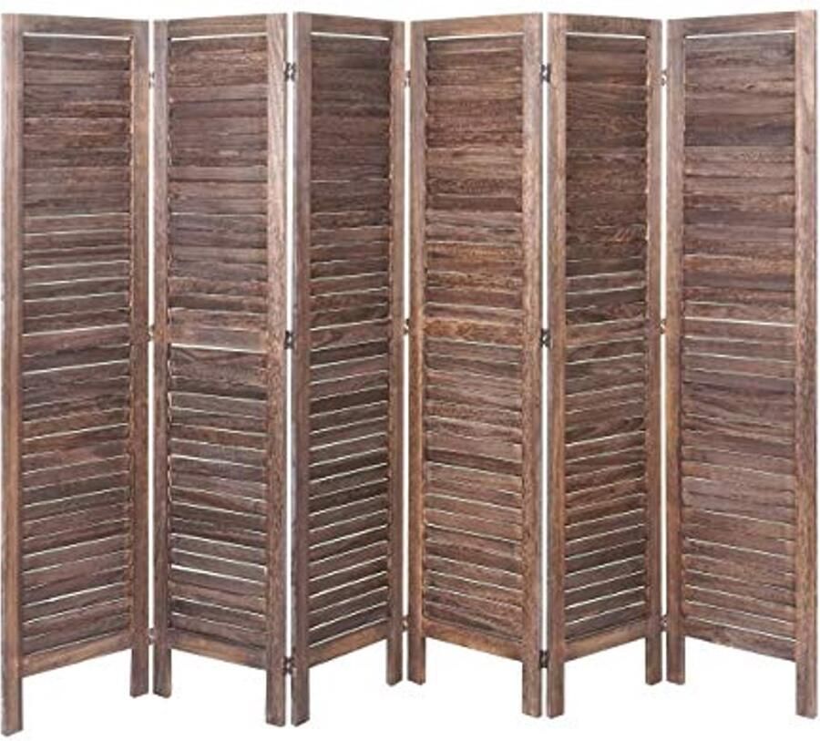 Scheidingswand Paravent 170x240cm Bruin Shabby-Look Ruimteverdeler