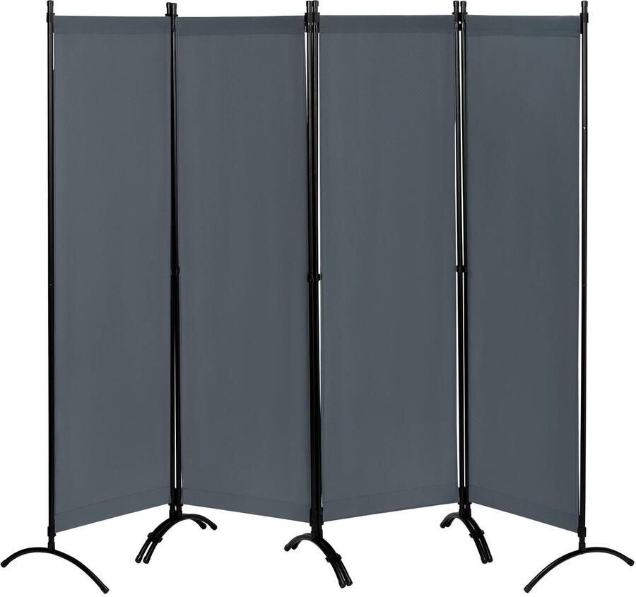 Cleo Kamerscherm Scheidingswand Kamerscherm 4 panelen Opvouwbaar Binnen en Buiten Stabiel Kantoor Balkon 224x182 cm