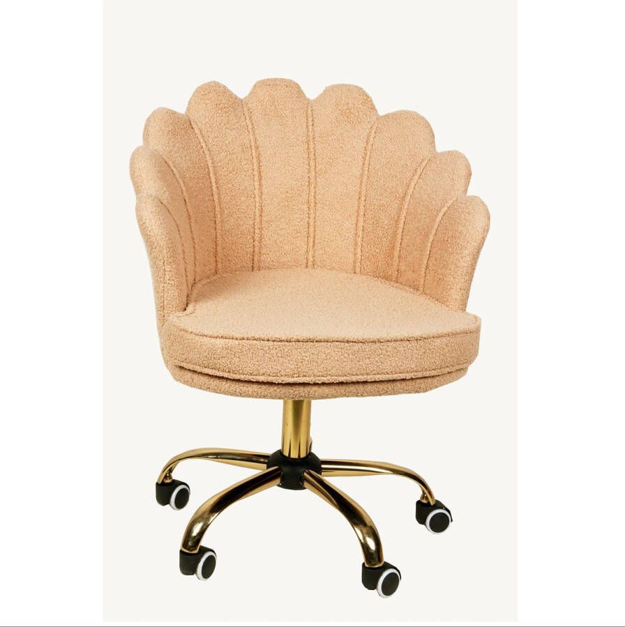 Russlenl Schelp Bureaustoel Teddy Beige in hoogte verstelbaar en verrijdbaar - Foto 2