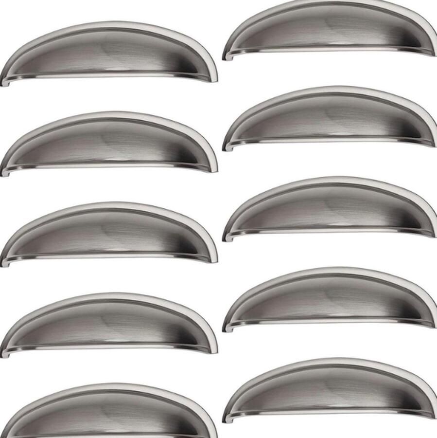 Schelpgreep roestvrij staal look 10 stuks BA 96 mm apothekersgreep keukengreep meubelgreep