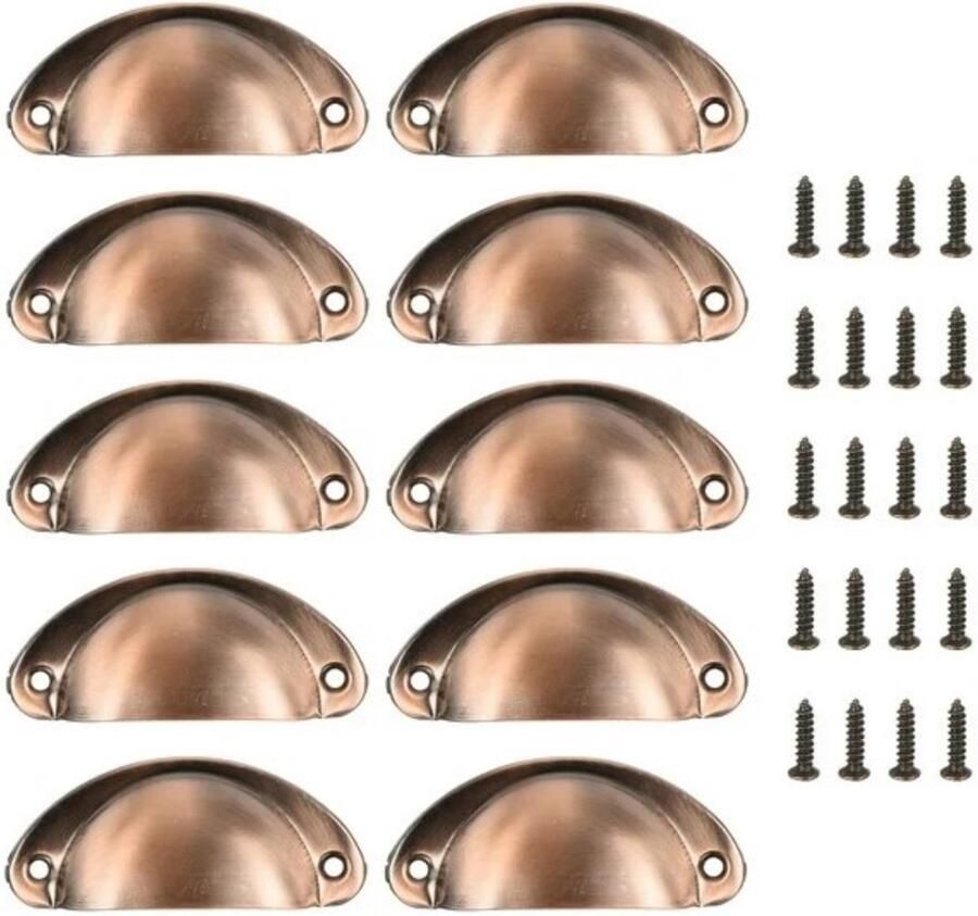 Schelpvormige bekergrepen 12 stuks 8 1 * 3 4 cm met schroeven retro ladegrepen keukenkastdeurgrepen knop retro halfrond meubelkaptafeldeurgrepen ladeschelp ijzeren retrogrepen halfronde kastgrepen huisdecoratie ouderwets