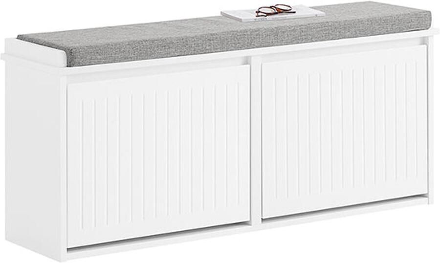 Schoen opbergbank schoenkast schoenenorganisator comfortabel kussen MDF 100x46x26cm