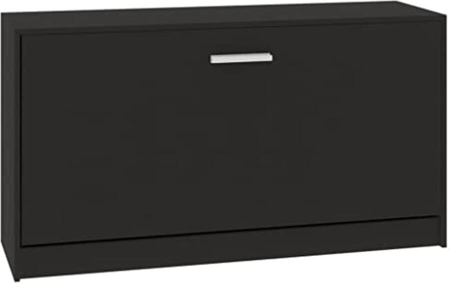 Schoenbank 80x24x45 cm met houtsnijwerk Zwart