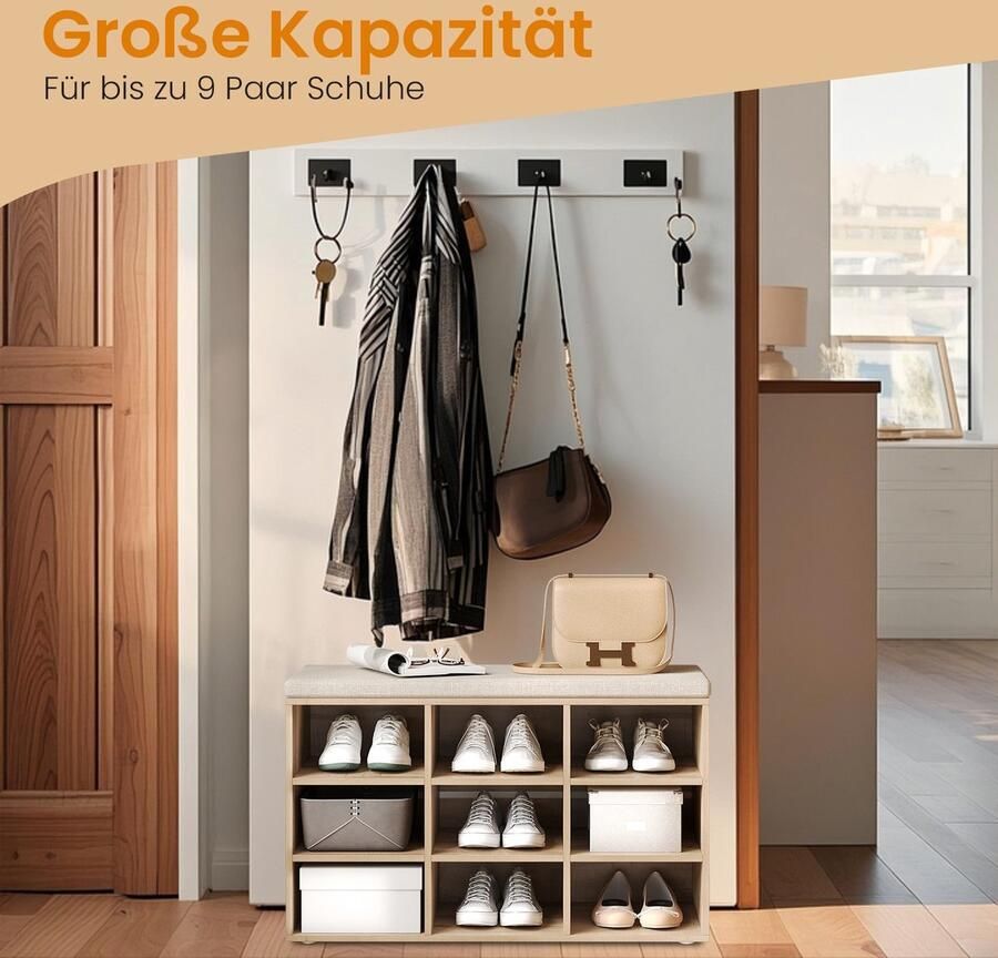 Schoenenbank met opbergruimte schoenenrek met zitje bank