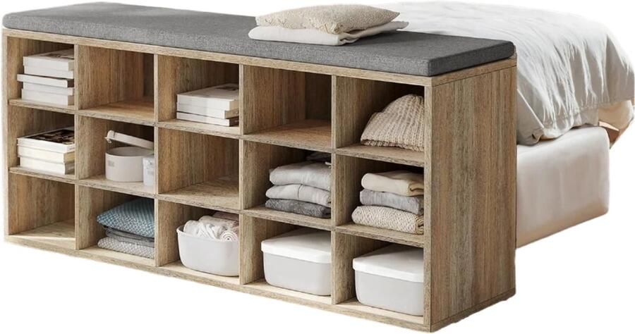 Schoenbank met opbergruimte schoenplank met stoel Entryway Organizer Max 200 kg ondersteuning 30 x 105 x 48 cm