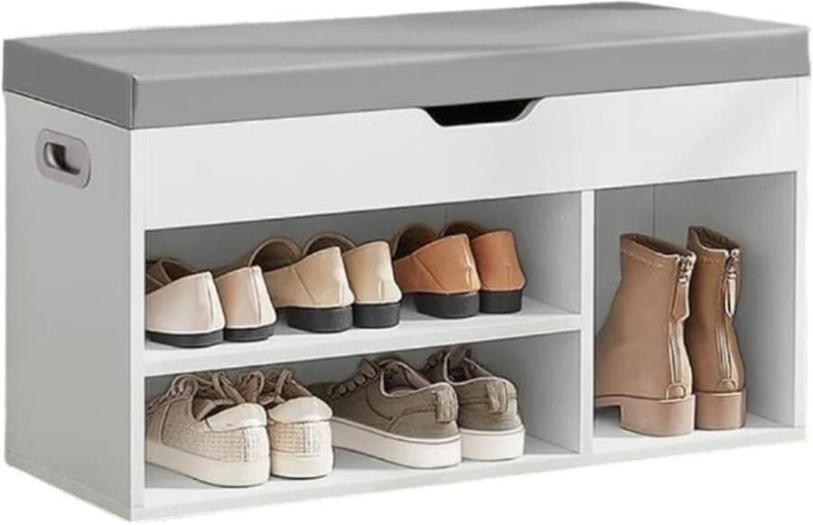 Schoenbank met opslag putgevoelde ingangsbank sleutelvoordeel: 3 open compartimenten 30 cm x 80 cm x 44 cm