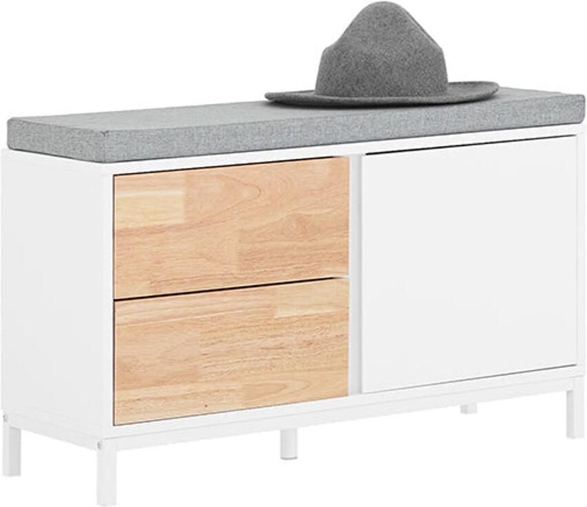 Schoenbank opbergbank Entryway Organizer Comfortabele zitplaatsen MDF hout en metaal 80x51x30cm