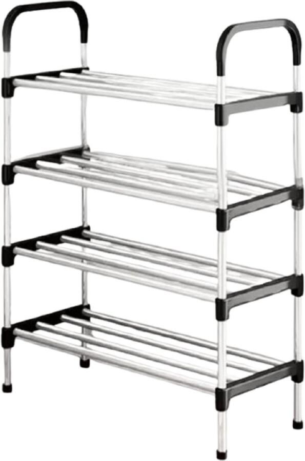 Schoenen wand rek Schoenenkast kast schoenenrek opberg met schappen 4 lagen hal