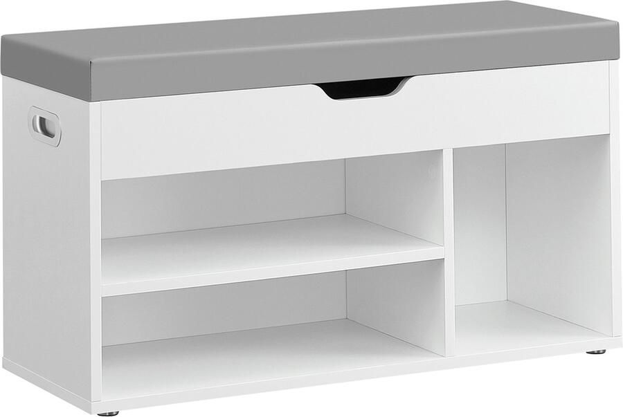 Woon Wereld Schoenenbank – Met 3 open vakken wolkwit