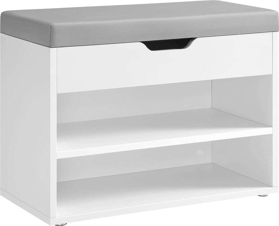 Schoenenbank met Gewatteerd Kussen en Opbergruimte – Multifunctionele Schoenenorganizer voor Hal Woonkamer en Slaapkamer – 30 x 60 x 44 cm - Foto 2