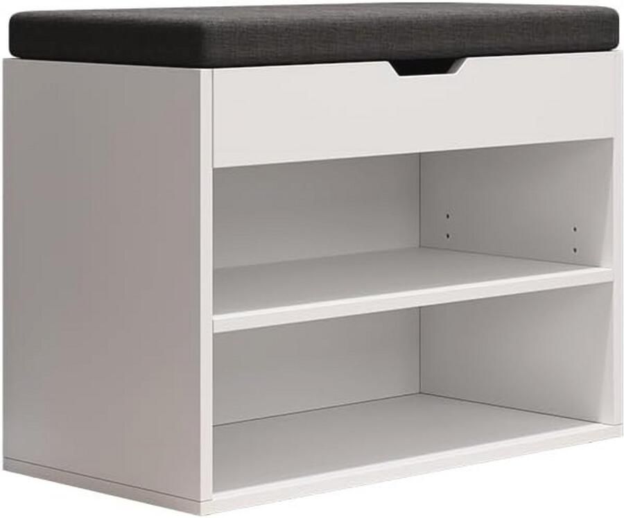 Schoenenbank met kussen en opbergruimte Modern design voor elke ruimte 60 x 45 cm