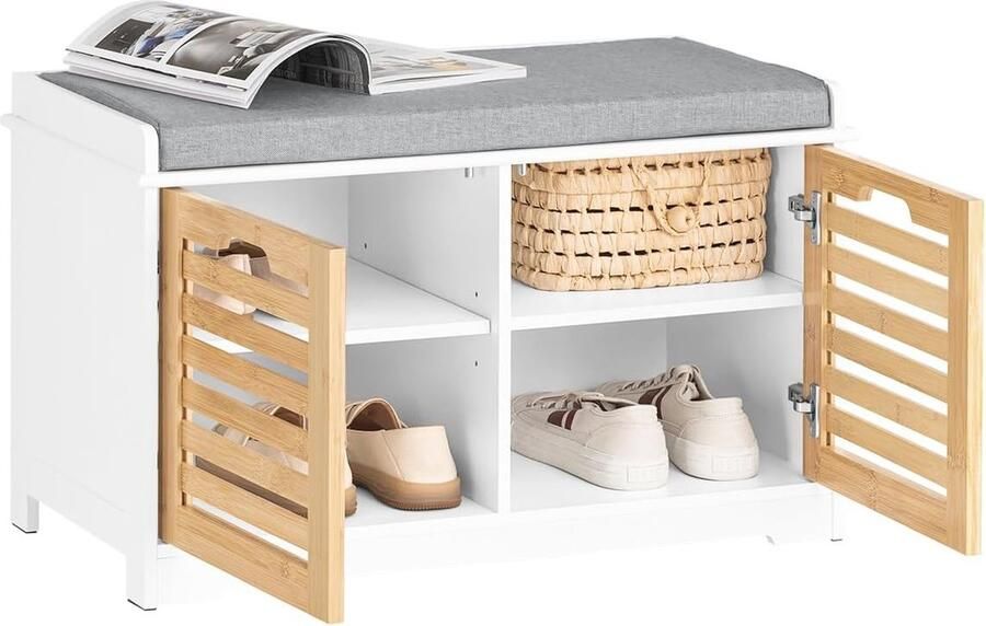 Bamboe Douchegordijn met Bladeren Waterdicht Schimmelbestendig & Wasbaar 180x180 cm Inclusief 12 Haken - Foto 2