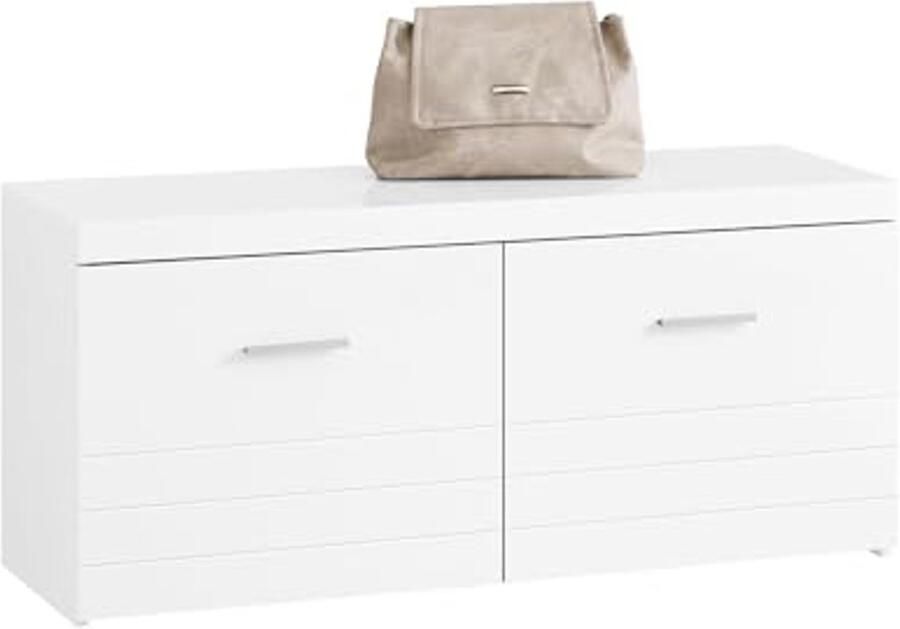 Schoenenbank met Opbergruimte en Zitting voor Hal Wit 100 x 45 x 35 cm Ruimtebesparend