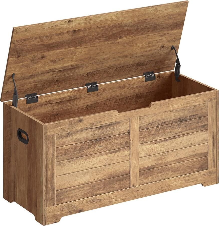 Woon Wereld Schoenenbank met opbergruimte landelijke stijl honingbruin