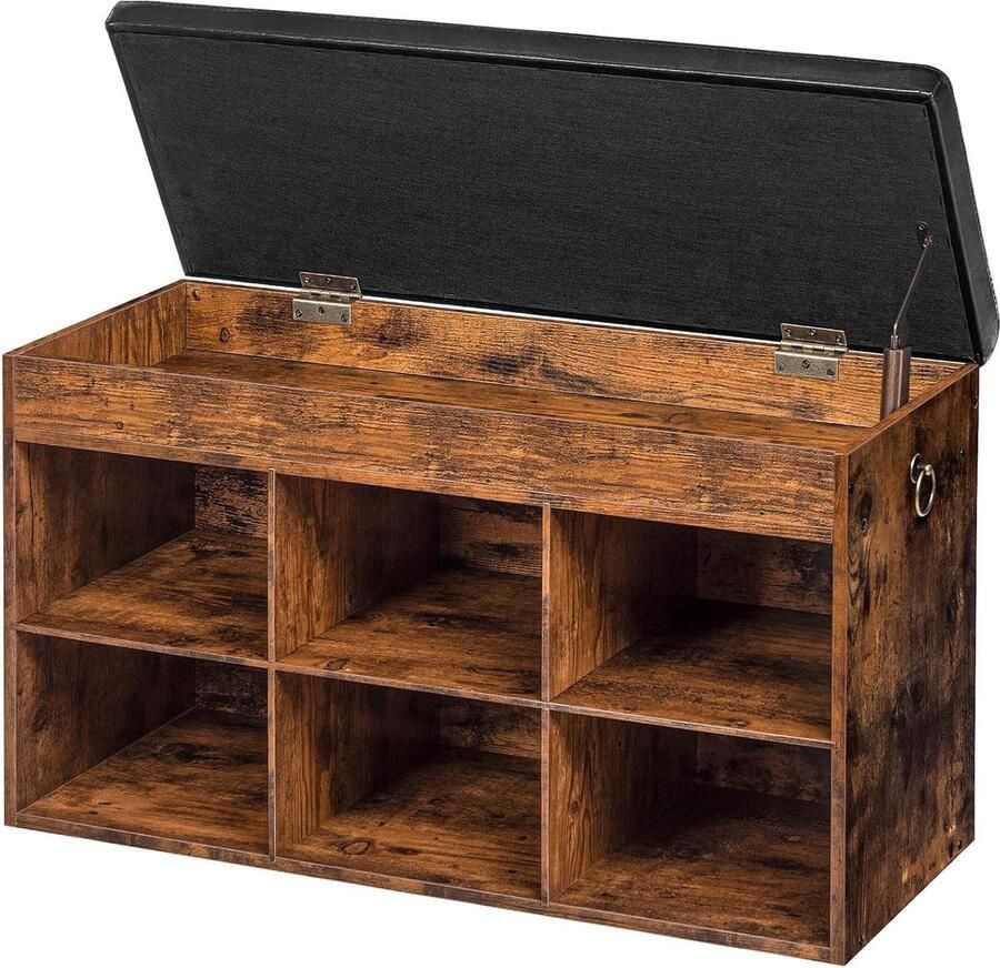 Schoenenbank Met Opbergruimte Schoenenrek Gevoerd 1 Stuk Wit Hout