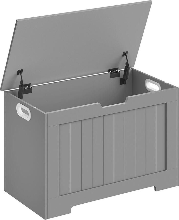 Rootz Living Rootz Schoenenbank met Zitje Ingangsbank Opbergbank Spaanplaatmateriaal 40cm x 76cm x 48cm Duifgrijs 13kg Gewicht 136kg Capaciteit