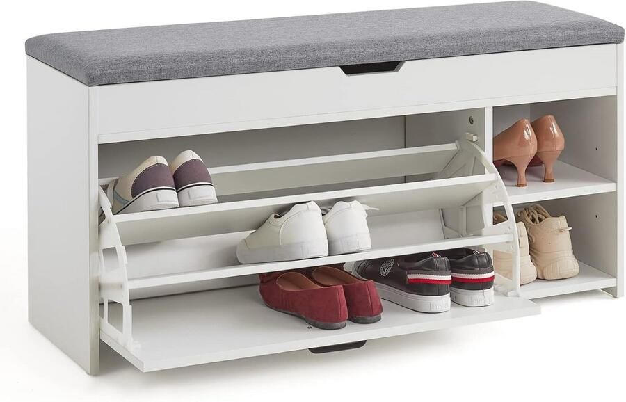 Schoenenbank met zitting en opbergruimte Opklapbare lounge bank voor hal Industrieel design 100 x 52 x 30 cm