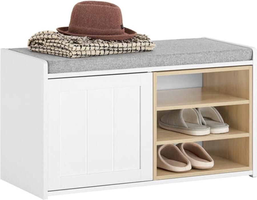 Schoenenbank Opbergbank Schoenenrek Verstelbare plank Ruimtebesparend ontwerp Vilten vloerbeschermers 80 cm x 45 cm x 35 cm