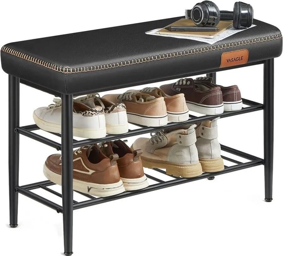 Schoenenbank Schoenenrek 3 lagen Schoenenrek Schoenenkast Schoenenbank Halbank Met Zitkussen 30X80X50 Cm