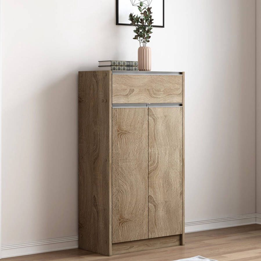 Schoenenkast 2 Deuren & 1 Lade Avani Hout