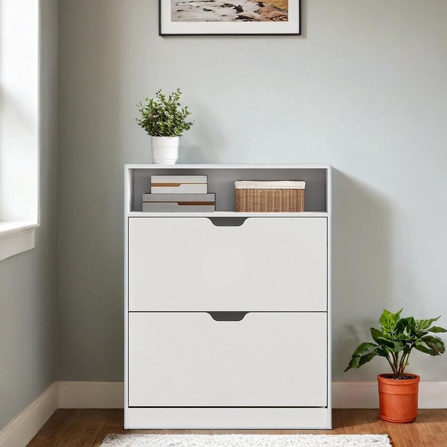 Schoenenkast 2 kleppen schoenenkantelaar schoenenrek