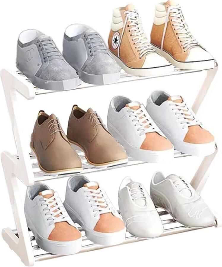 Schoenenkast 3-laags Mini Schoenenrek Organizer Opberg voor Kast Ingang Gang Snelle Montage 42 * 19 * 35cm