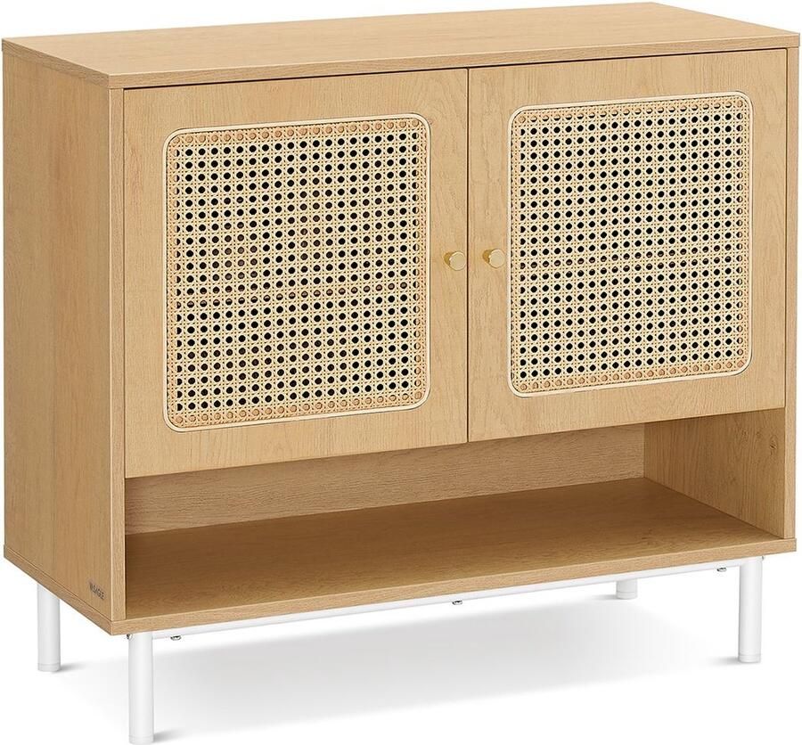 Schoenenkast 3 niveaus boho stijl eiken beige