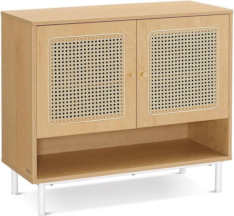 Schoenenkast 3-niveaus Schoenenorganizer Boho Style Organizer Bruine afwerking Stevige opbergruimte 35 x 80 x 70 cm