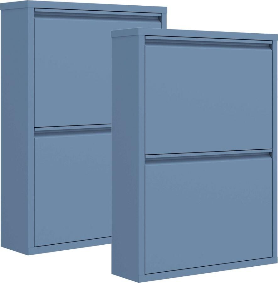 Schoenenkast Bodi 2-vaks Ocean Blue (set van 2)