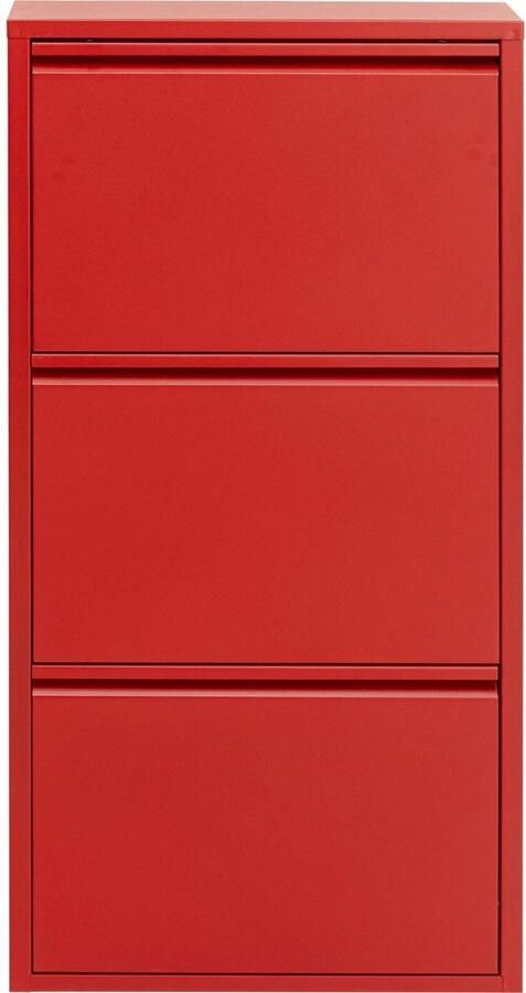 Schoenenkast Caruso rood 3 laden Kare Design