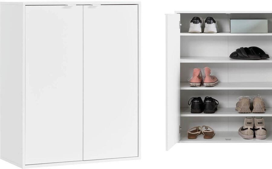 Mokebo Schoenenkast 'Der Concierge' (74 x 95 cm) multifunctionele Gangkast of Opbergkasten in wit hout - Foto 2