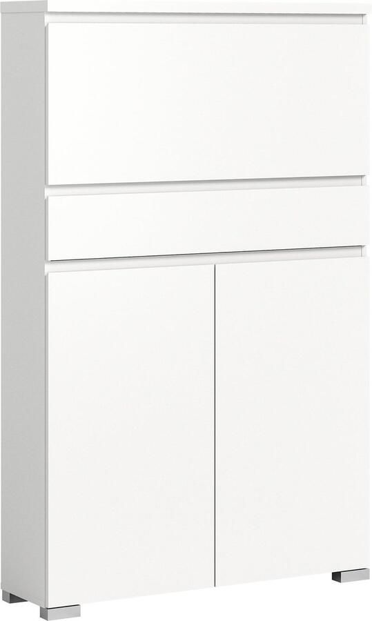 Rootz Living Rootz Schoenenkast Halorganisator Schoenenopslagoplossing Houtmateriaal Wit Ca. 95x152x27 cm