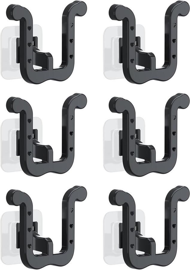 Schoenenkast hangend 6 Stuk hangend schoenenrek Wandgemonteerd schoenenrek Schoenenhouder schoenenkast zonder boren Geschikt voor smalle ruimtes kasten badkamer keuken pantoffelopslag hangende schoenenorganizer Zwart