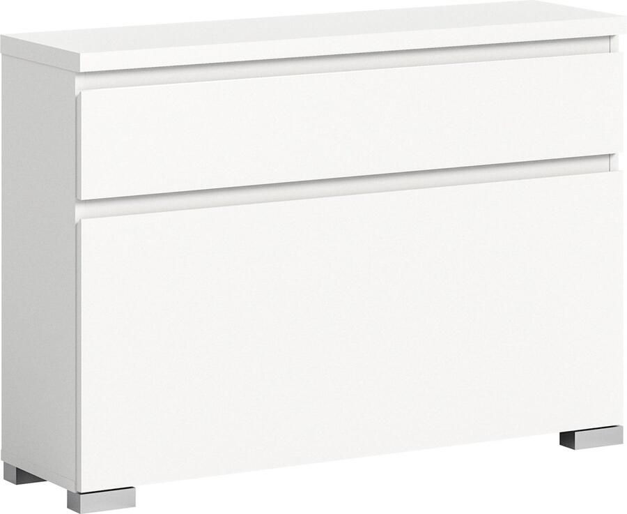 Rootz Living Rootz Schoenenkast Houten Schoenenorganizer Witte Schoenenopberger Tijdloos Design Ca. 95x67x27 cm