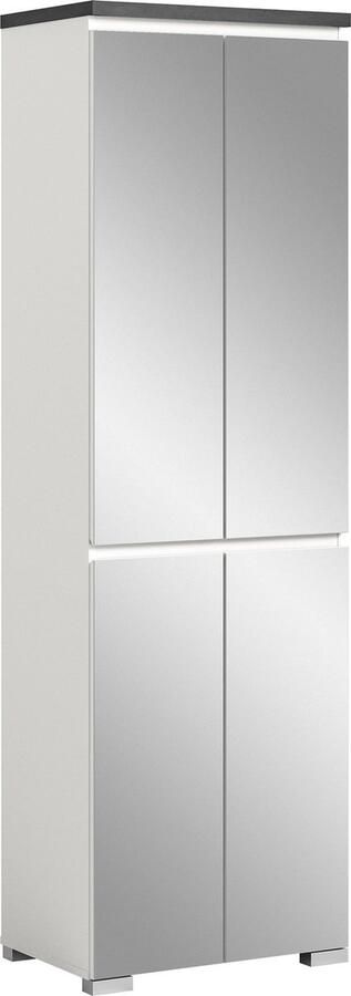 Rootz Living Rootz Schoenenkast Houtmateriaal Wit Offset Industrieel Grijs Nb Schoenenopberger met systeem Ca. 60x194x40 cm