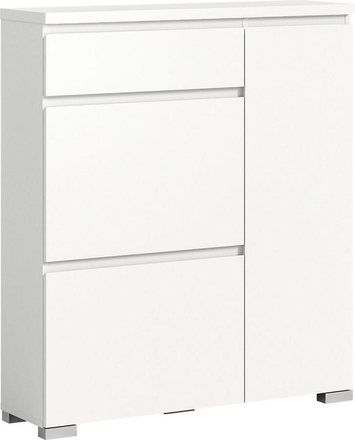 Rootz Living Rootz Schoenenkast Houtmateriaal Wit Systematische schoenenopslag Ca. 95x109x27 cm Duurzame FSC-gecertificeerde ie