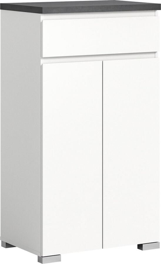 Rootz Living Rootz Schoenenkast Houtopslag Wit Offset Industrieel Grijs Nb 60cm x 109cm x 40cm